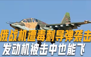两枚毒刺导弹发射升空，俄军苏-25发动机被击中，仍安全返回基地