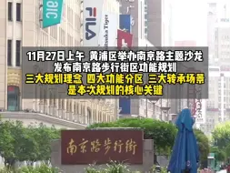 未来15-20年南京路步行街什么样？ 相关规划发布 三大规划理念、四大功能分区、三大转承场景