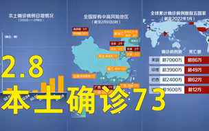本轮疫情动态地图：2月8日本土确诊73例 其中72例为广西百色报告