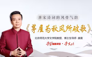 康震讲《唐宋诗词的风骨气韵》之《茅屋为秋风所破歌》