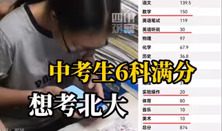 满分900！绵阳一学生中考874分超淡定