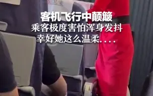 客机飞行中颠簸   乘客极度害怕浑身发抖 幸好她这么温柔....