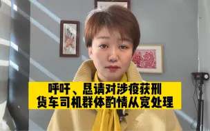 呼吁对涉疫获刑货车司机群体酌情从宽处理，疫情终将结束，而他们仍要负重前行！