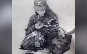 成都小伙坐地铁时给乘客画像记录一瞬间：希望带来一些美好