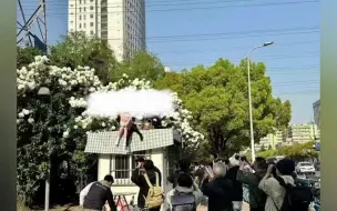 惊呆！女生为拍照爬上保安亭，下面竟还有人排队等候。“你永远不知道一张照片背后…”