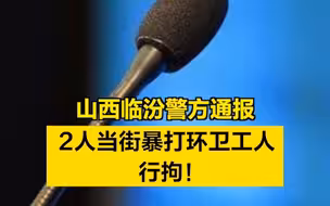 2人当街暴打环卫工人？行拘！