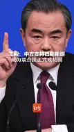王毅：中方支持巴勒斯坦成为联合国正式成员国