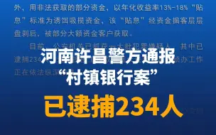 河南警方：村镇银行案已逮捕234人