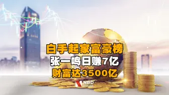 全球白手起家富豪榜来了！张一鸣日赚7亿，财富达3500亿