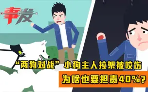 “两狗对战”小狗主人拉架被咬伤：为啥也要担责40%？