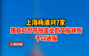 上海杨浦对7家擅自对外开放营业的文旅场所予以通报