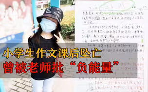 小学生作文课后坠亡，曾被老师批“传递负能量”学校：作文是网上抄的