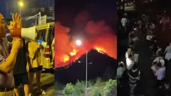 重庆巴南山火市民捐献物资凌晨接力搬运：都是自发的，很齐心