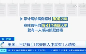 美国：平均每41名美国人中就有1人感染