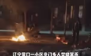 吓一跳！小区门口火光冲天，烟雾缭绕，仔细一看原来是有人在烧冥币。社区回应：我们没有处罚权限，但可以报警