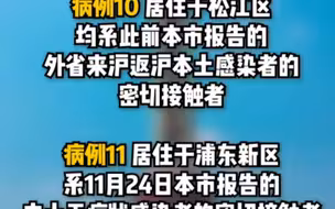 11月26日（0-24时）上海新增本土新冠肺炎确诊病例11例，新增本土无症状感染者119例。