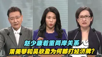 辩论会上，赵少康着重两岸关系，萧美琴和吴欣盈为何都打经济牌？