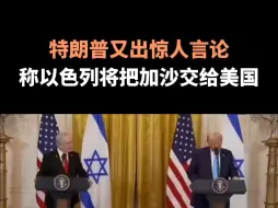 特朗普又出惊人言论，称以色列将把加沙交给美国