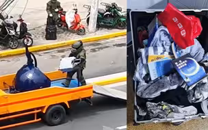 上海某银行惊现可疑箱包 警方辟谣后，网友发现箱内藏着“励志鸡汤”