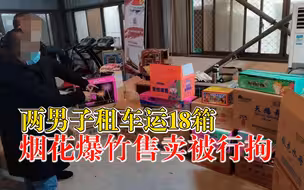2人租车运18箱烟花售卖被拘：心存侥幸，想销售烟花爆竹牟利