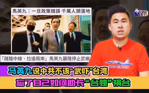 王炳忠：马英九说中共不该“武吓”台湾 忘了自己如何助长“台独”祸台