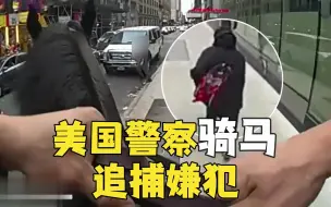 美国警察在纽约街头“骑马追击”嫌犯