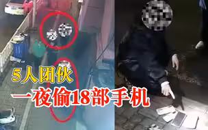疯狂作案！5人团伙一夜连偷18部手机