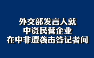 外交部发言人就中资民营企业在中非遭袭击答记者问