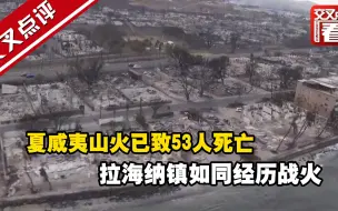 夏威夷山火已致53人死亡 拉海纳镇如同经历战火