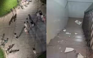 直击四川汶川4.8级地震震中：居民楼下避险 暴雨闪电突袭而来
