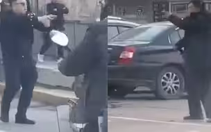 现场曝光！哈尔滨一男子持刀砍伤两名路人 警方持枪对峙将其抓获