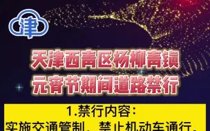 天津西青区杨柳青镇元宵节期间道路禁行