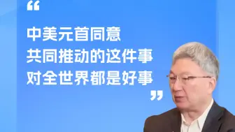 朱民：中美元首同意共同推动的这件事对全世界都是好事