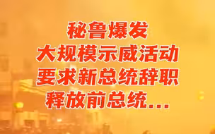 秘鲁抗议示威活动愈演愈烈 示威者要求总统下台