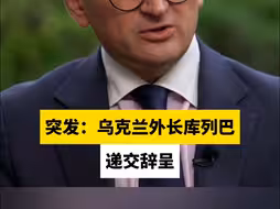 突发：乌克兰外长库列巴递交辞呈