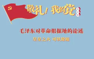 《敬礼！我的党》第十集：毛泽东对革命根据地的论述