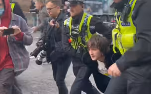 示威男子当街朝英国国王扔鸡蛋：一片责骂声中被抬上警车