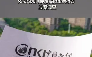 知网回应涉嫌垄断被立案调查：坚决支持全力配合