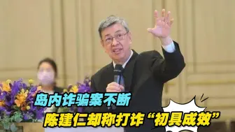 岛内诈骗案不断，台行政机构负责人陈建仁却声称打诈“初具成效”