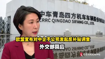 欧盟宣布对中企子公司发起反补贴调查 中方回应