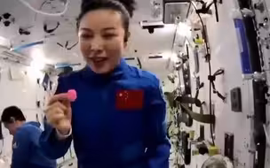 王亚平和女儿做的花在太空绽开