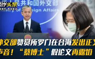 外交部赞赏所罗门在台海发出正义声音！“蔡博士”假论文再露馅
