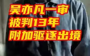 吴亦凡一审被判13年附加驱逐出境