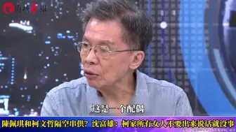 陈佩琪爆夫妻9年收入6000多万，沈富雄：柯家女人都不要出来说话
