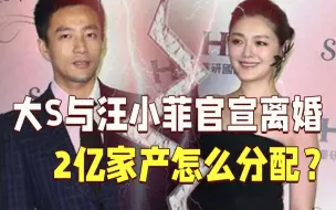 大S与汪小菲官宣离婚 2亿家产分配结果近期出炉