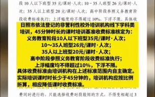 关于校外培训收费标准情况，日照公开向社会征求意见！