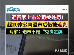 近百家上市公司违规被处罚！超20家退市后仍被追责 专家：退市不是”免责金牌“