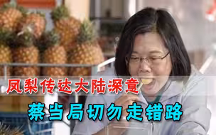 凤梨另有启示？明白人警告：大陆留有余地，蔡当局勿酿成敌我矛盾