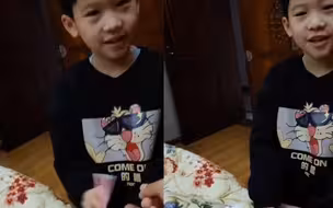小孙子说“吉祥话”拜年讨压岁钱：祝爷爷早生贵子，四海为家