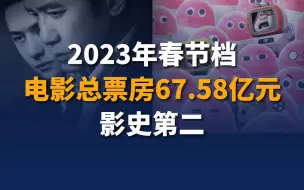 2023年春节档电影总票房67.58亿元，为影史第二
